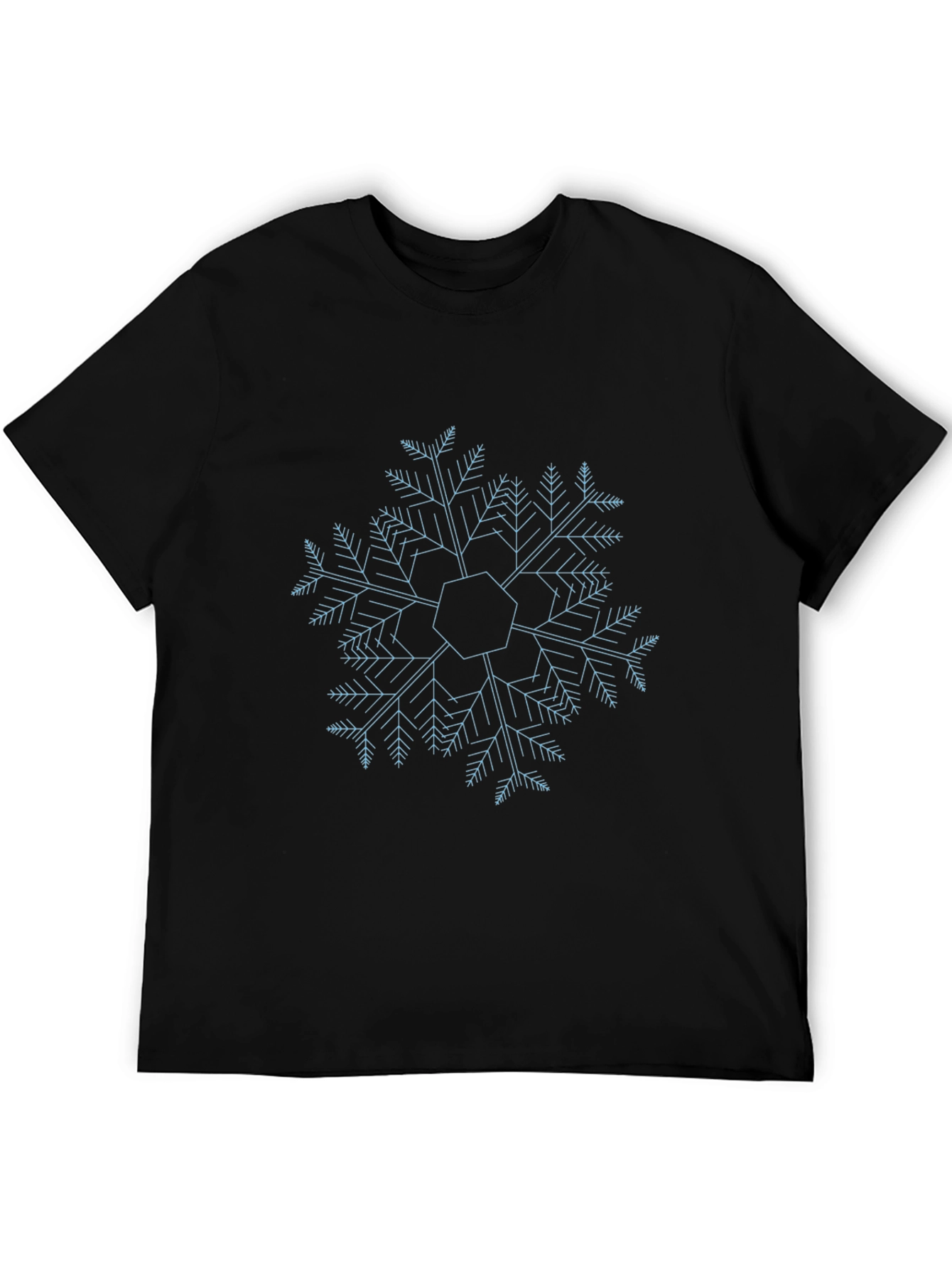 Geometric Snowflake Graphic Tee - Modern Winter Style