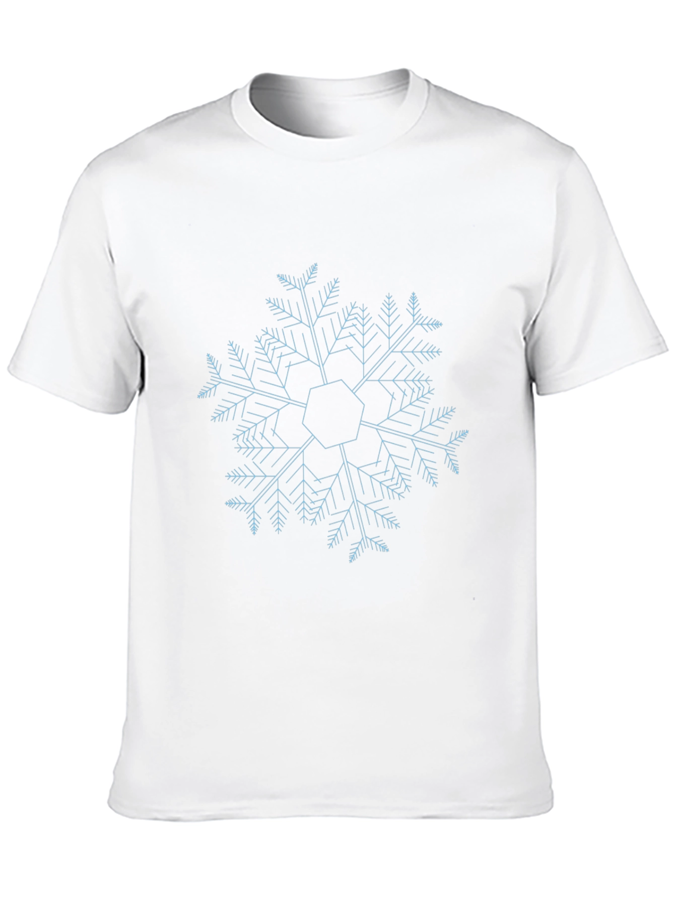 Geometric Snowflake Graphic Tee - Modern Winter Style