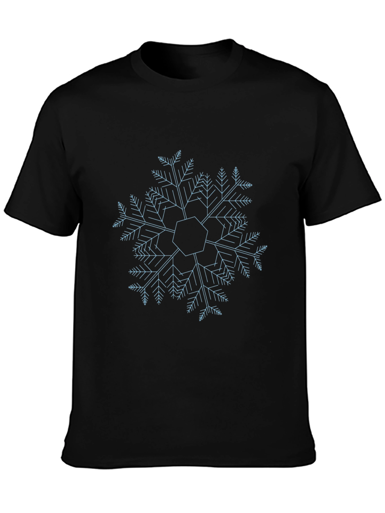 Geometric Snowflake Graphic Tee - Modern Winter Style