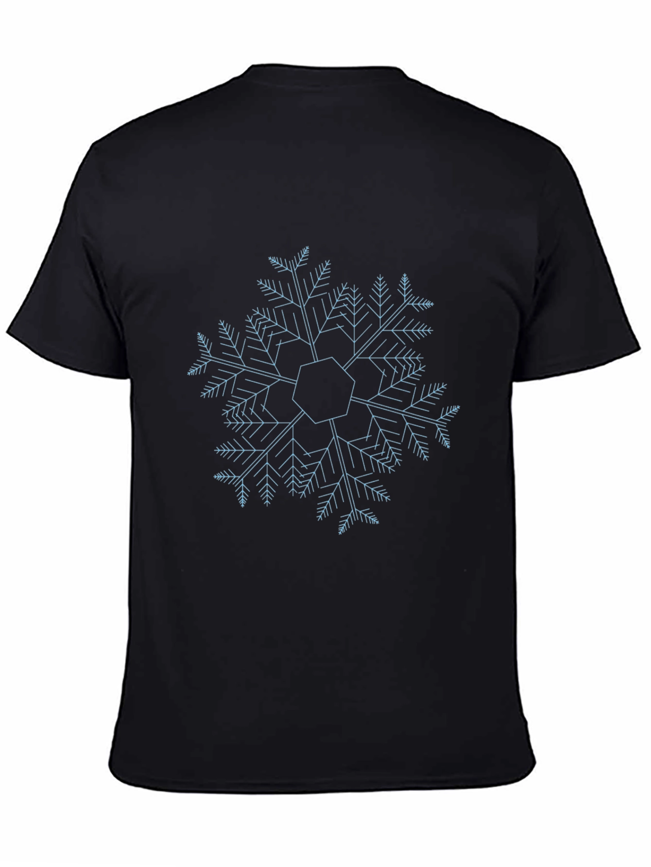 Geometric Snowflake Graphic Tee - Modern Winter Style