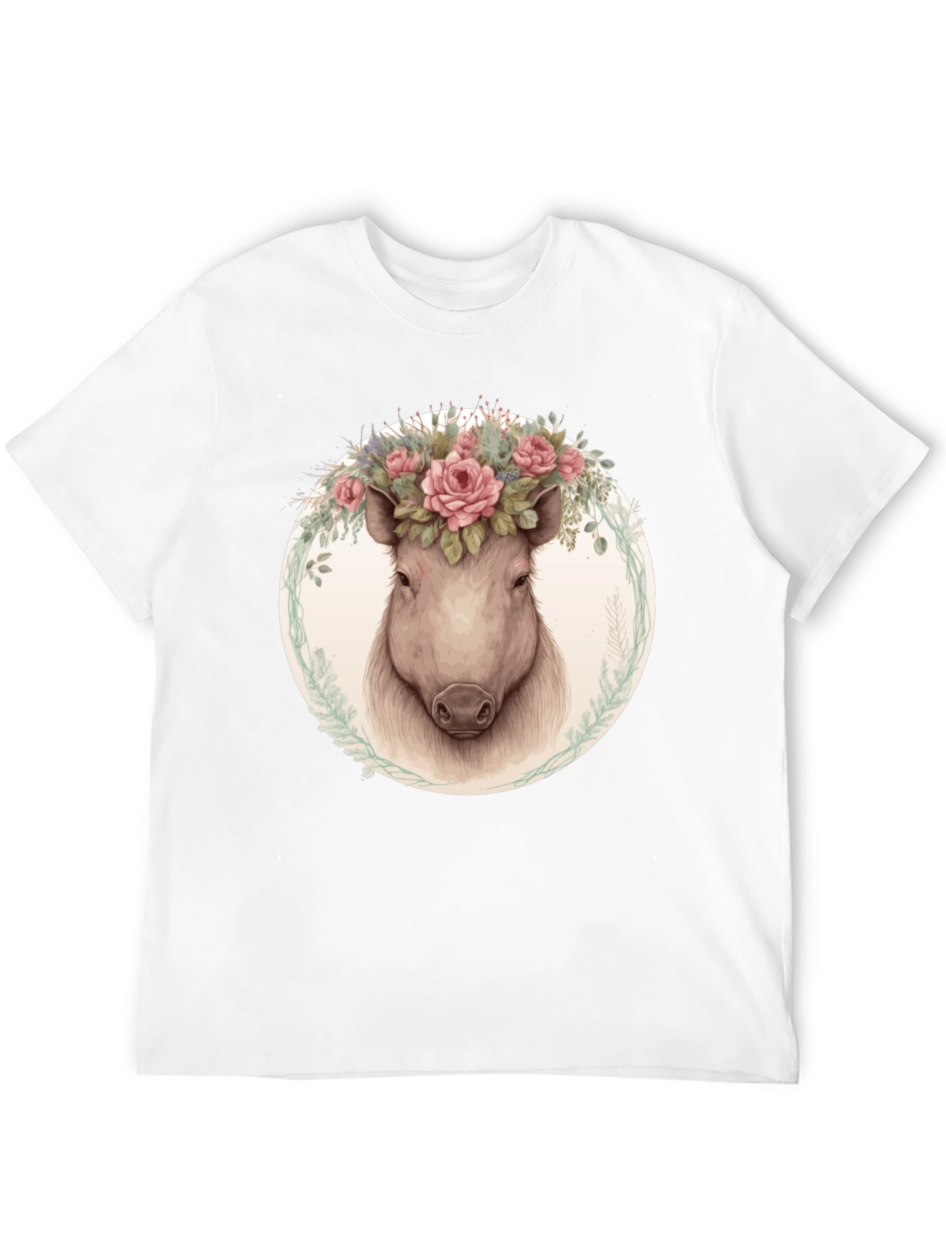 Floral Crown Pig Tee