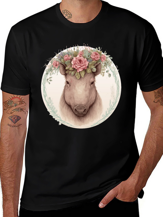 Floral Crown Pig Tee