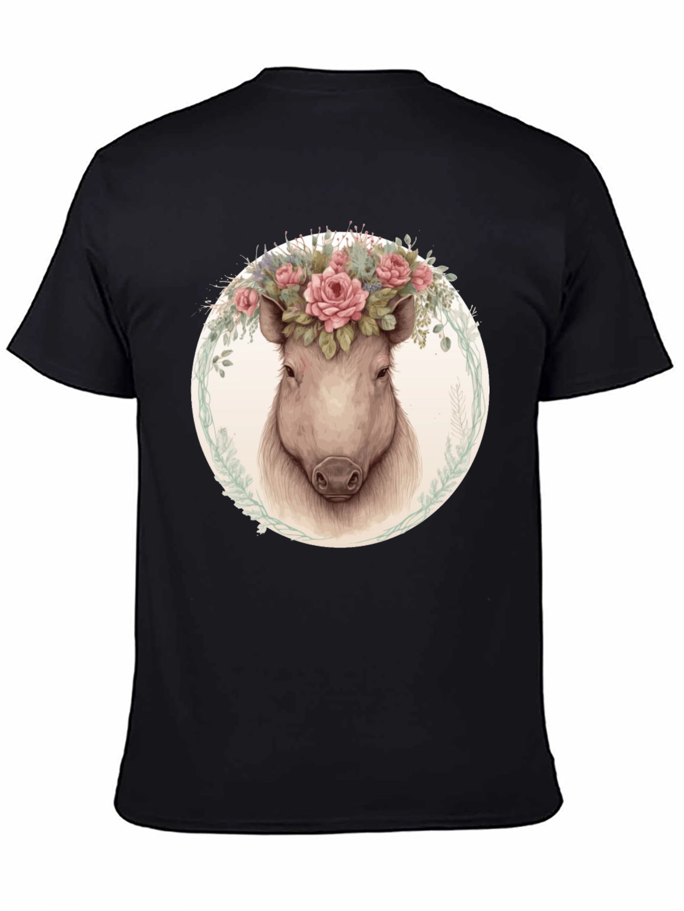 Floral Crown Pig Tee