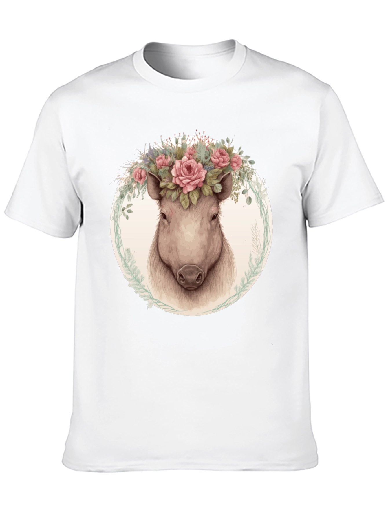 Floral Crown Pig Tee