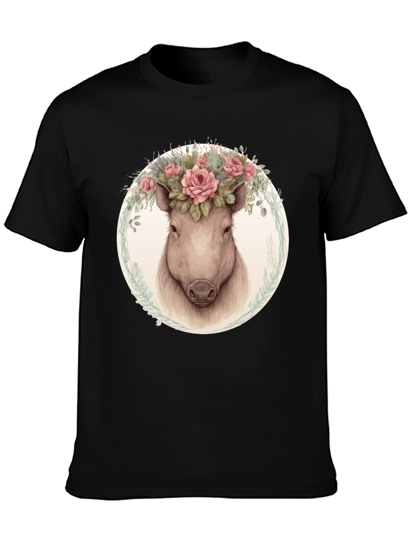 Floral Crown Pig Tee