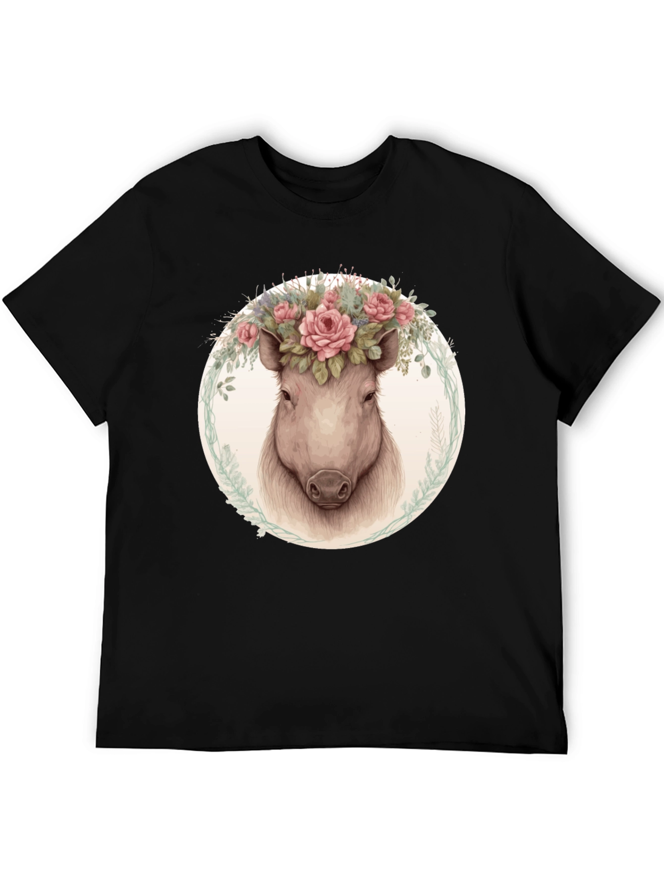 Floral Crown Pig Tee