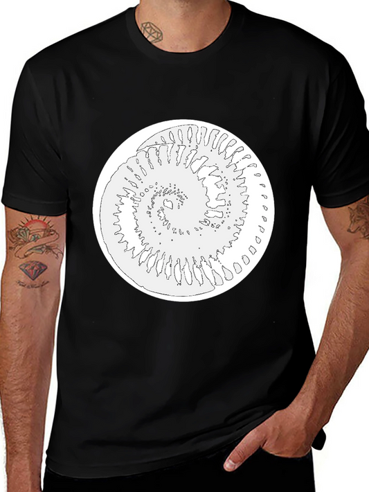 Spiral Graphic Tee - Black Cotton Blend Shirt