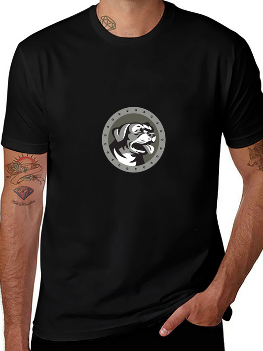 Dog Graphic Tee - Black Crewneck T-Shirt