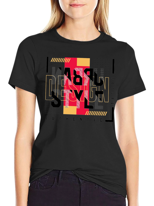 Stylish Graphic Print Black T-Shirt