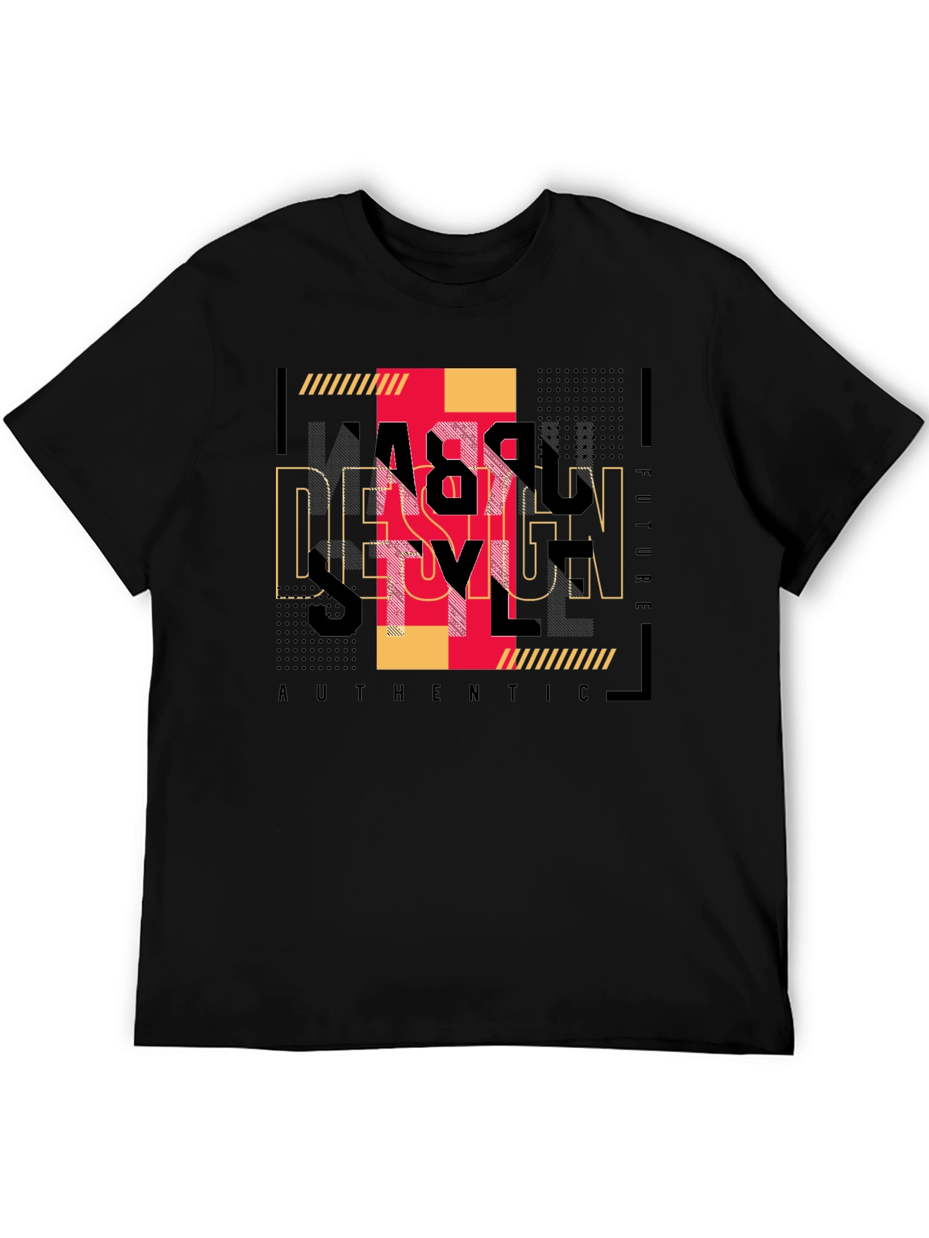 Stylish Graphic Print Black T-Shirt