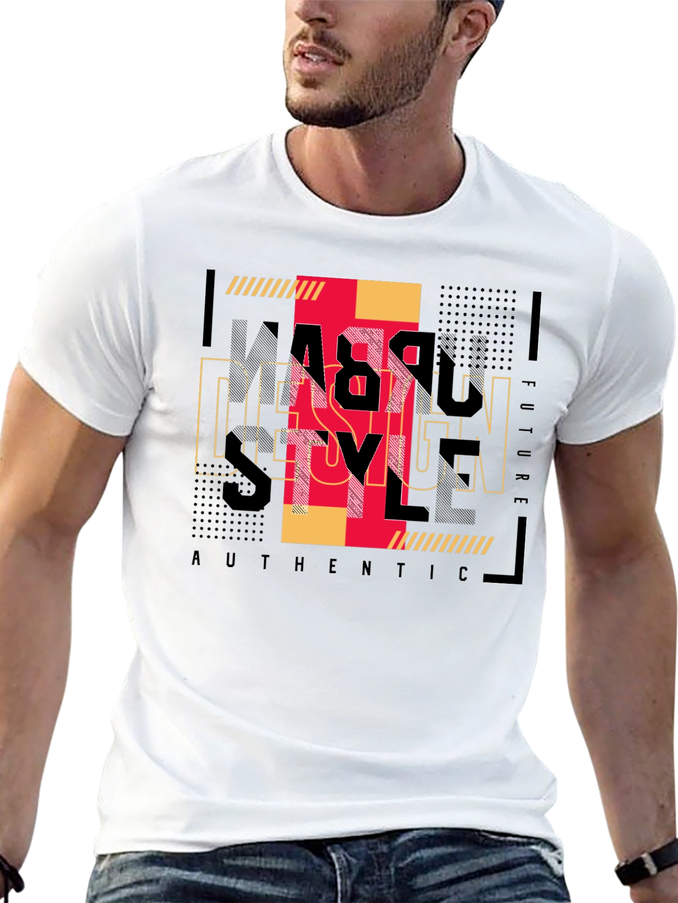 Stylish Graphic Print Black T-Shirt