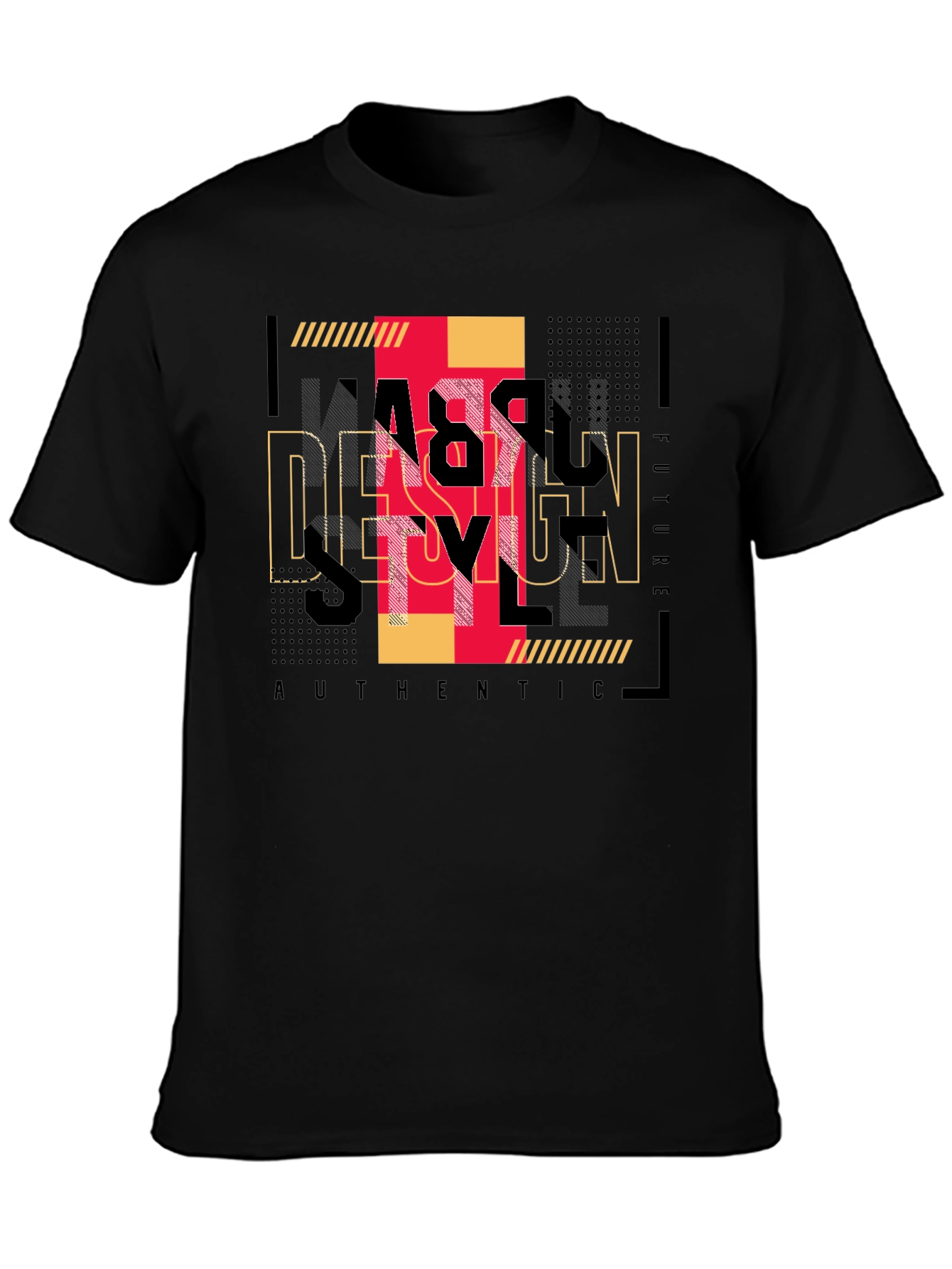 Stylish Graphic Print Black T-Shirt