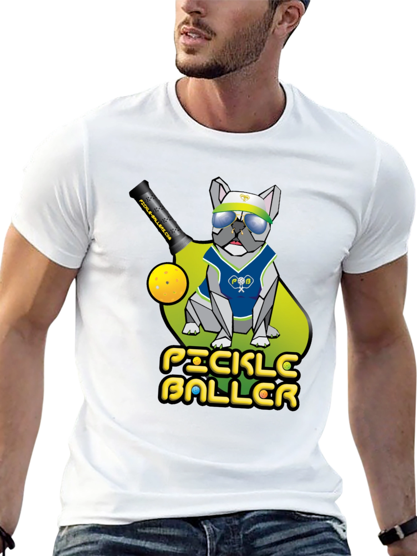 Pickleballer Bulldog T-Shirt - Ace the Court in Style!