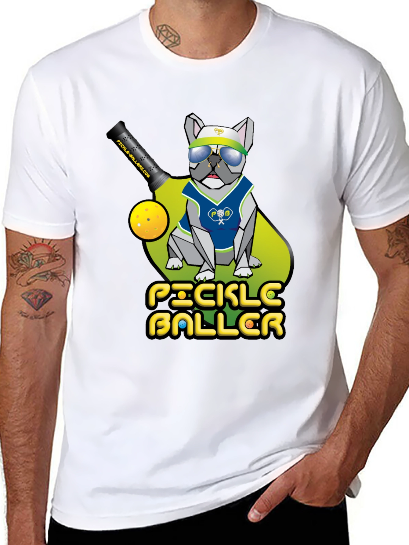 Pickleballer Bulldog T-Shirt - Ace the Court in Style!
