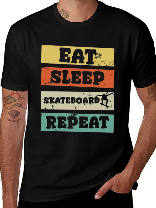 Eat Sleep Skateboard Repeat Graphic Tee