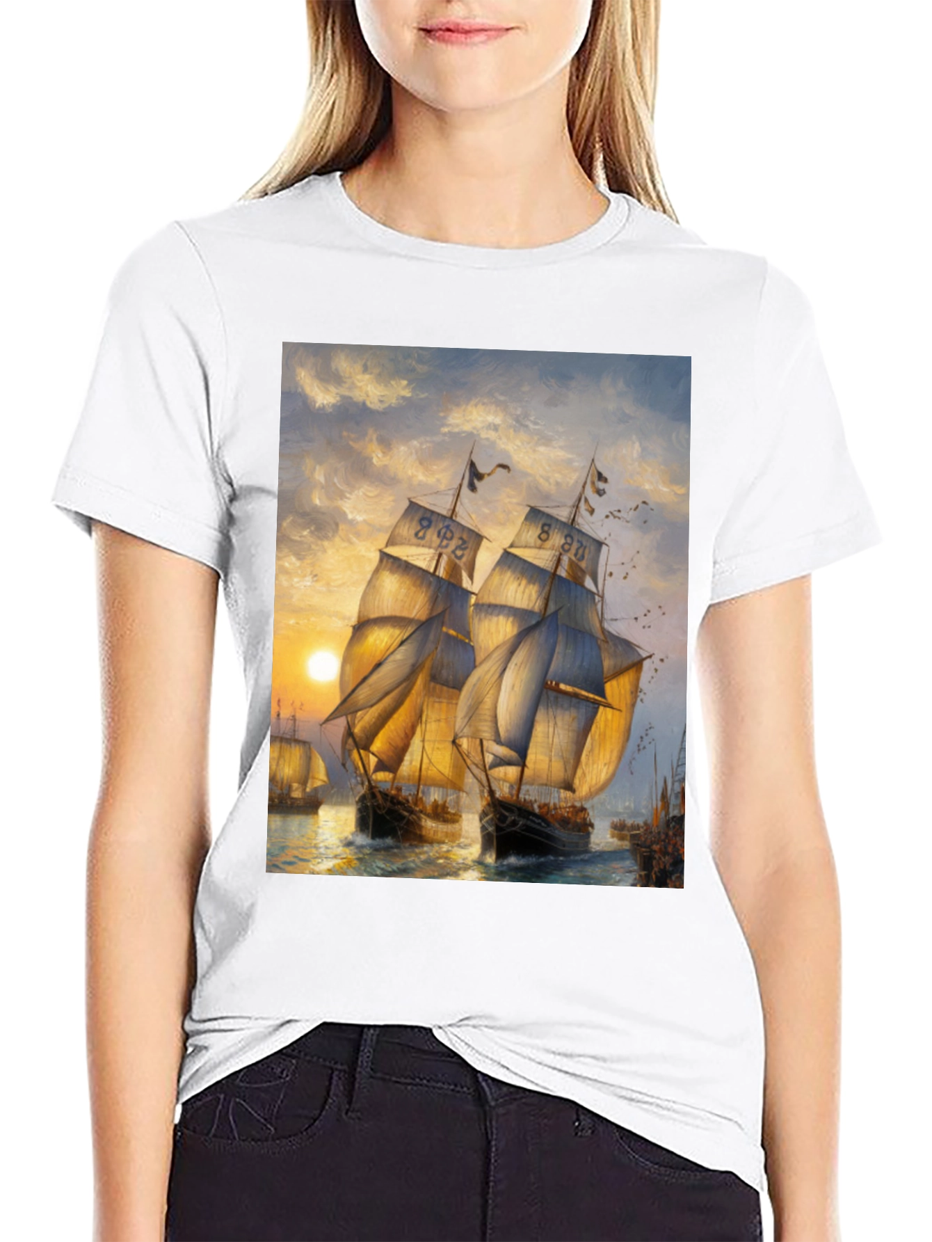 Sailing Ship Art Graphic T-Shirt
