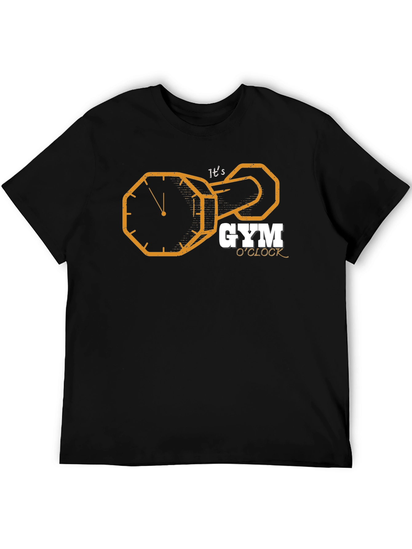 Its Gym OClock Black Graphic T-Shirt