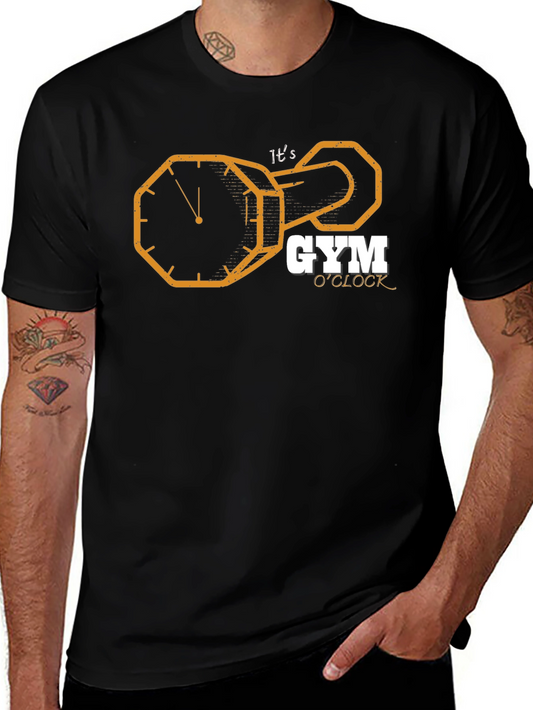 Its Gym OClock Black Graphic T-Shirt