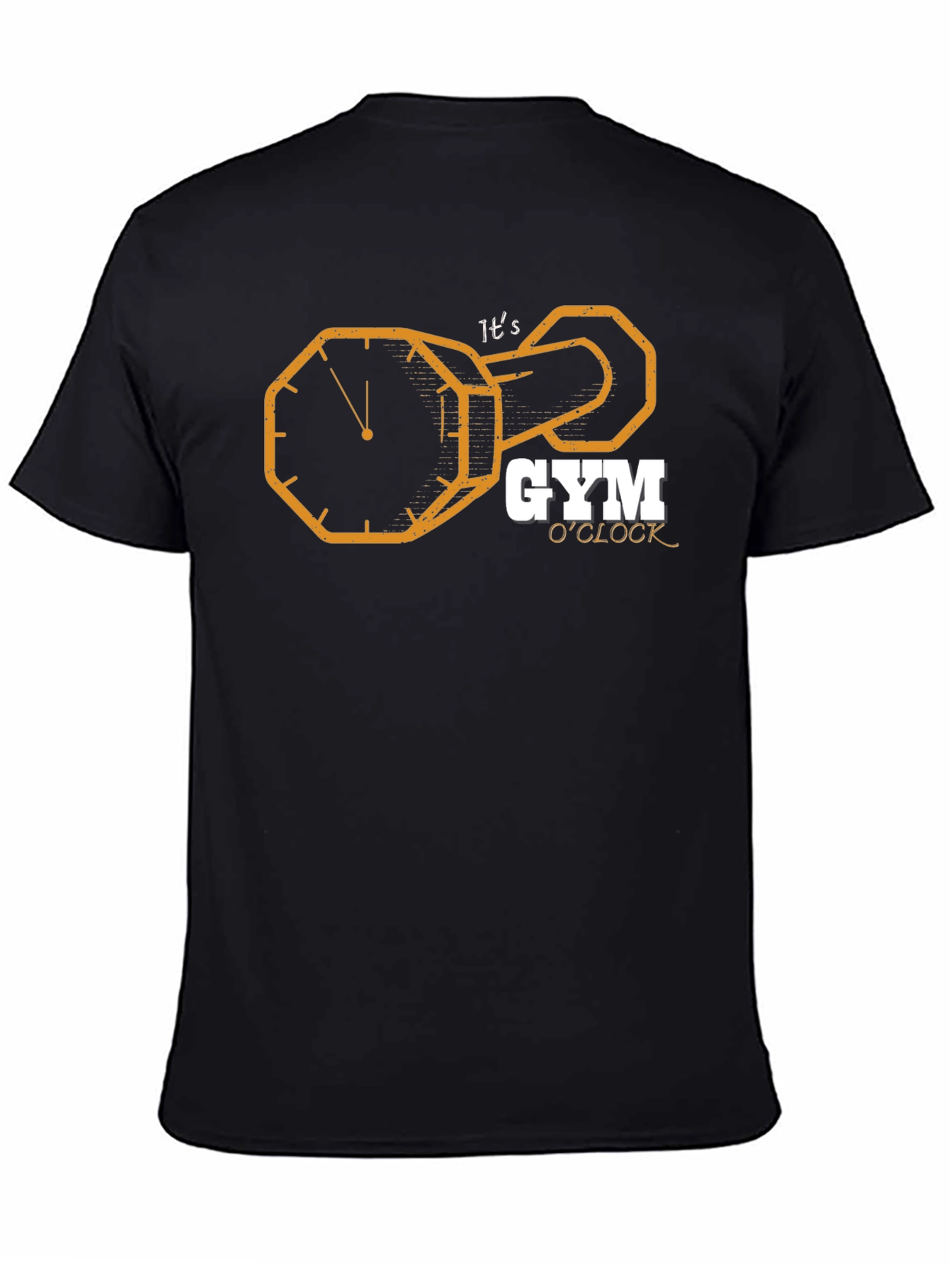 Its Gym OClock Black Graphic T-Shirt