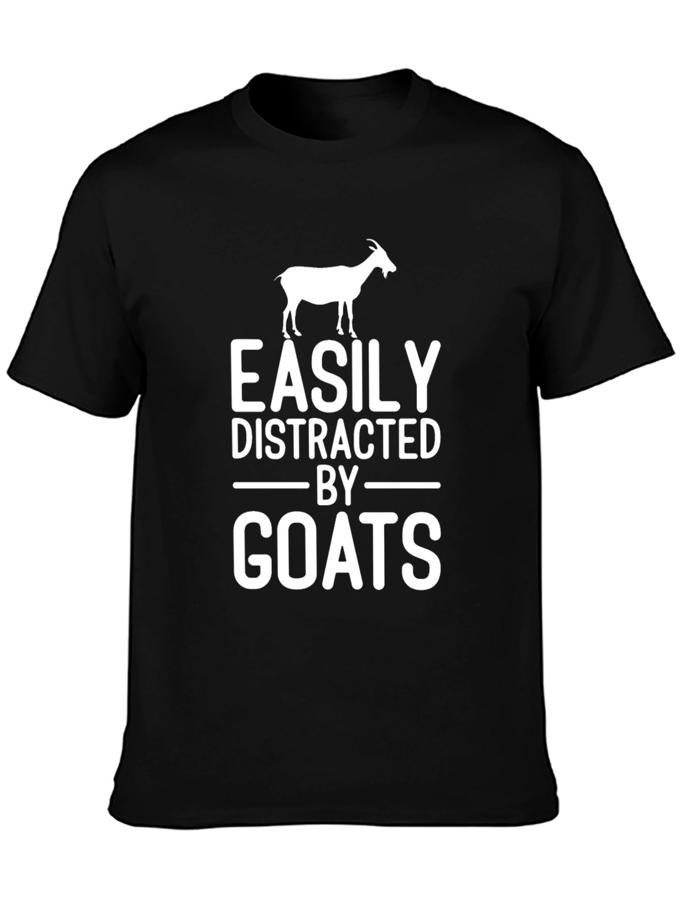 Easily Distracted by Goats Funny Graphic Tee