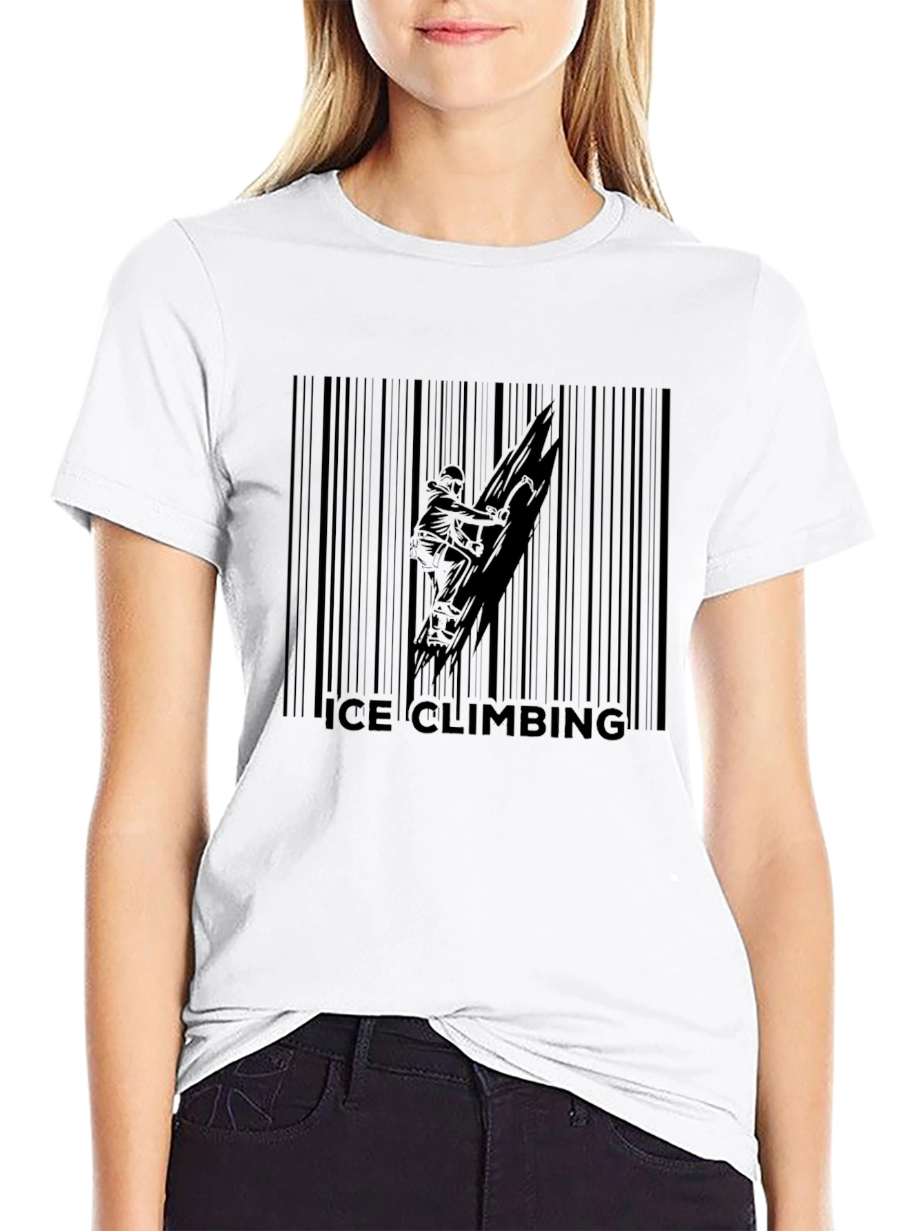 Ice Climbing Barcode T-Shirt - Adventure Tee
