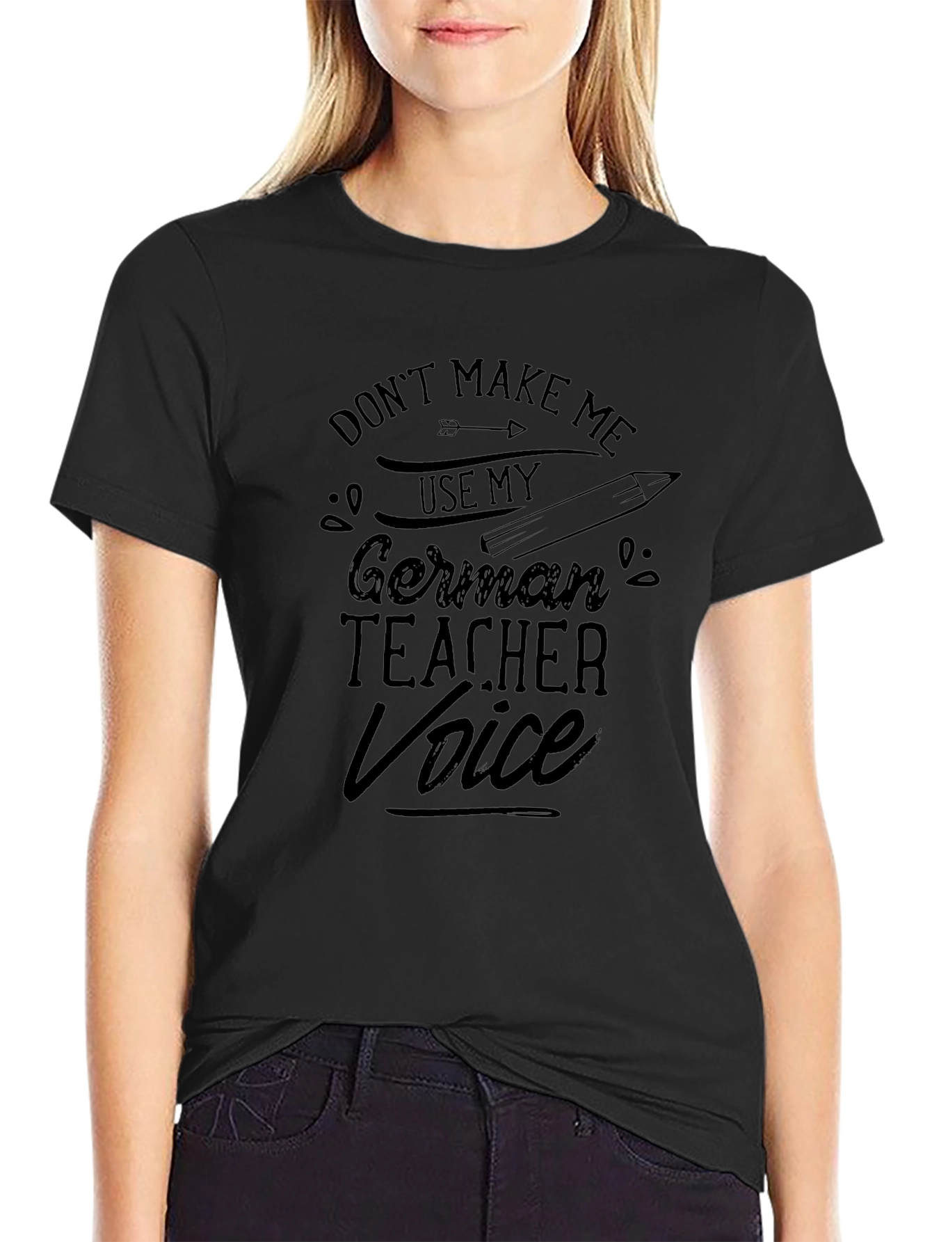 German Teacher Voice Black T-Shirt
