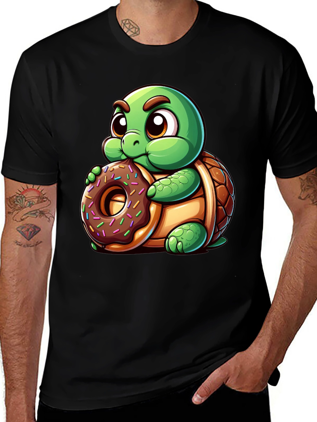 Turtle Donut T-Shirt - Cute Cartoon Style