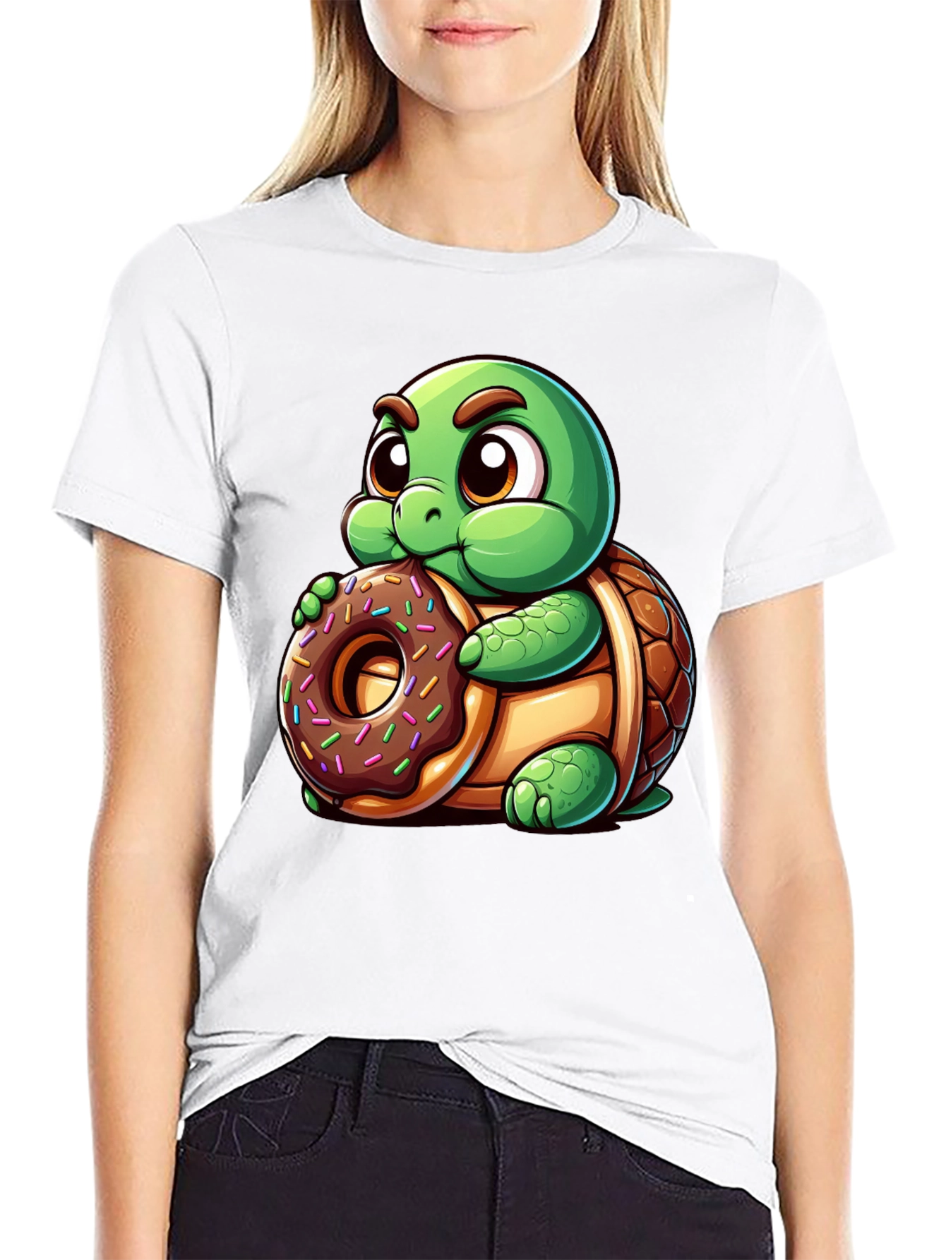 Turtle Donut T-Shirt - Cute Cartoon Style