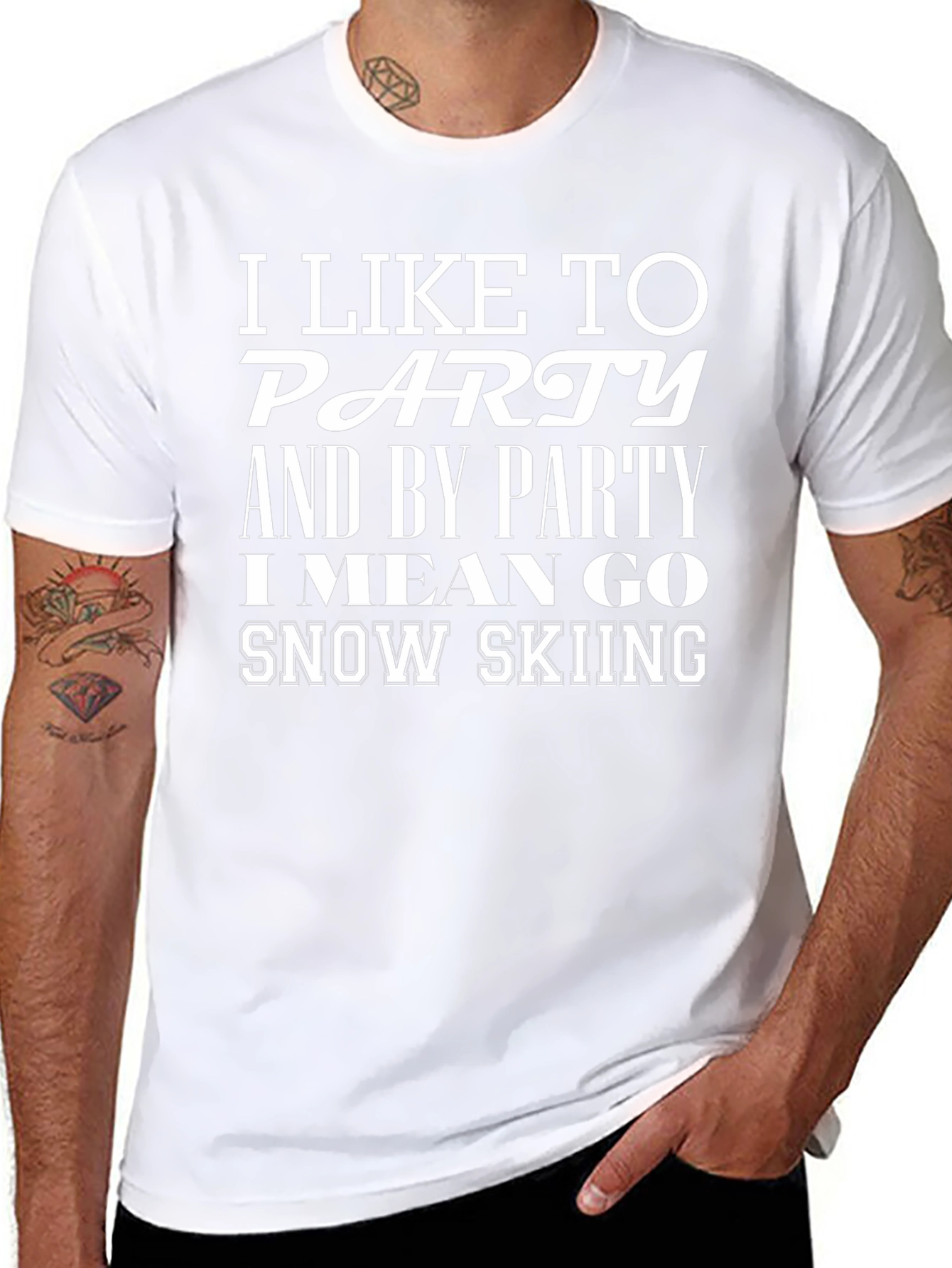 I Like To Party Snow Skiing Graphic Tee