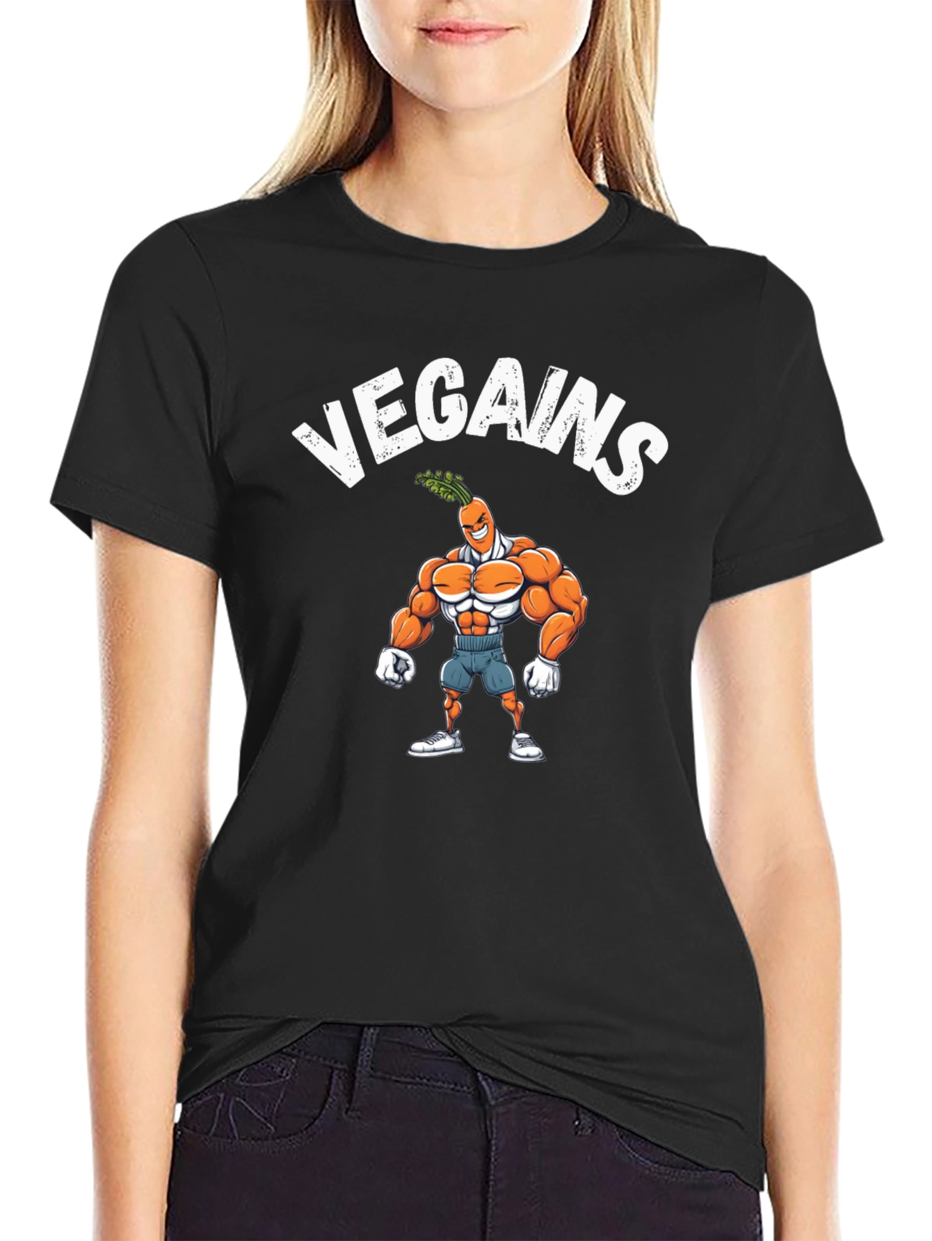 Vegains T-Shirt - Vegan Muscle Carrot Tee