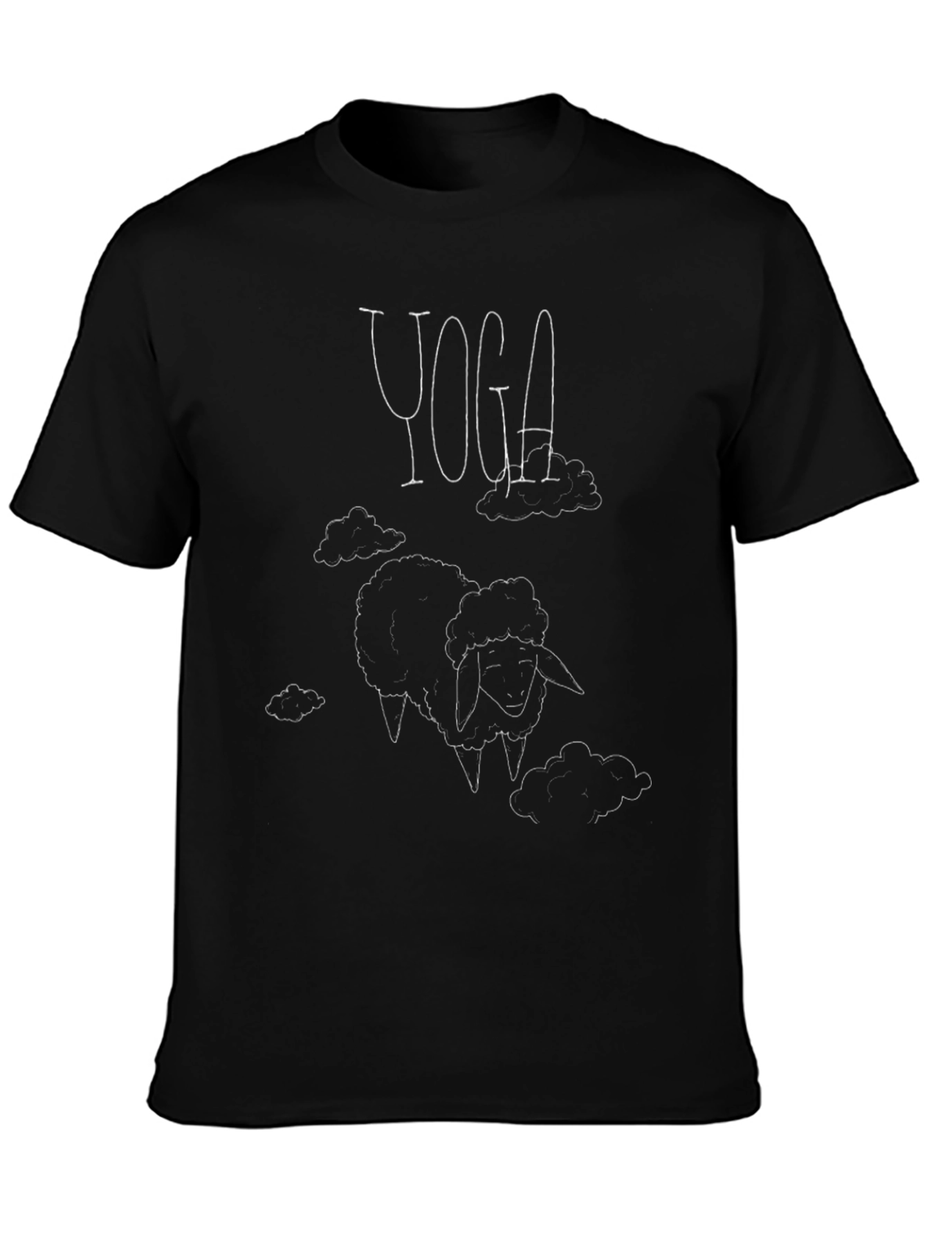 Yoga Sheep T-Shirt - Black Cotton Graphic Tee