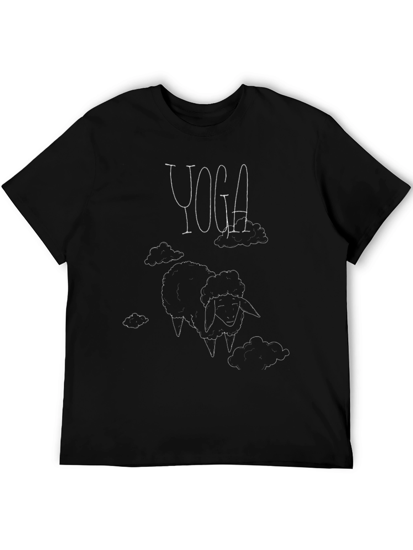 Yoga Sheep T-Shirt - Black Cotton Graphic Tee