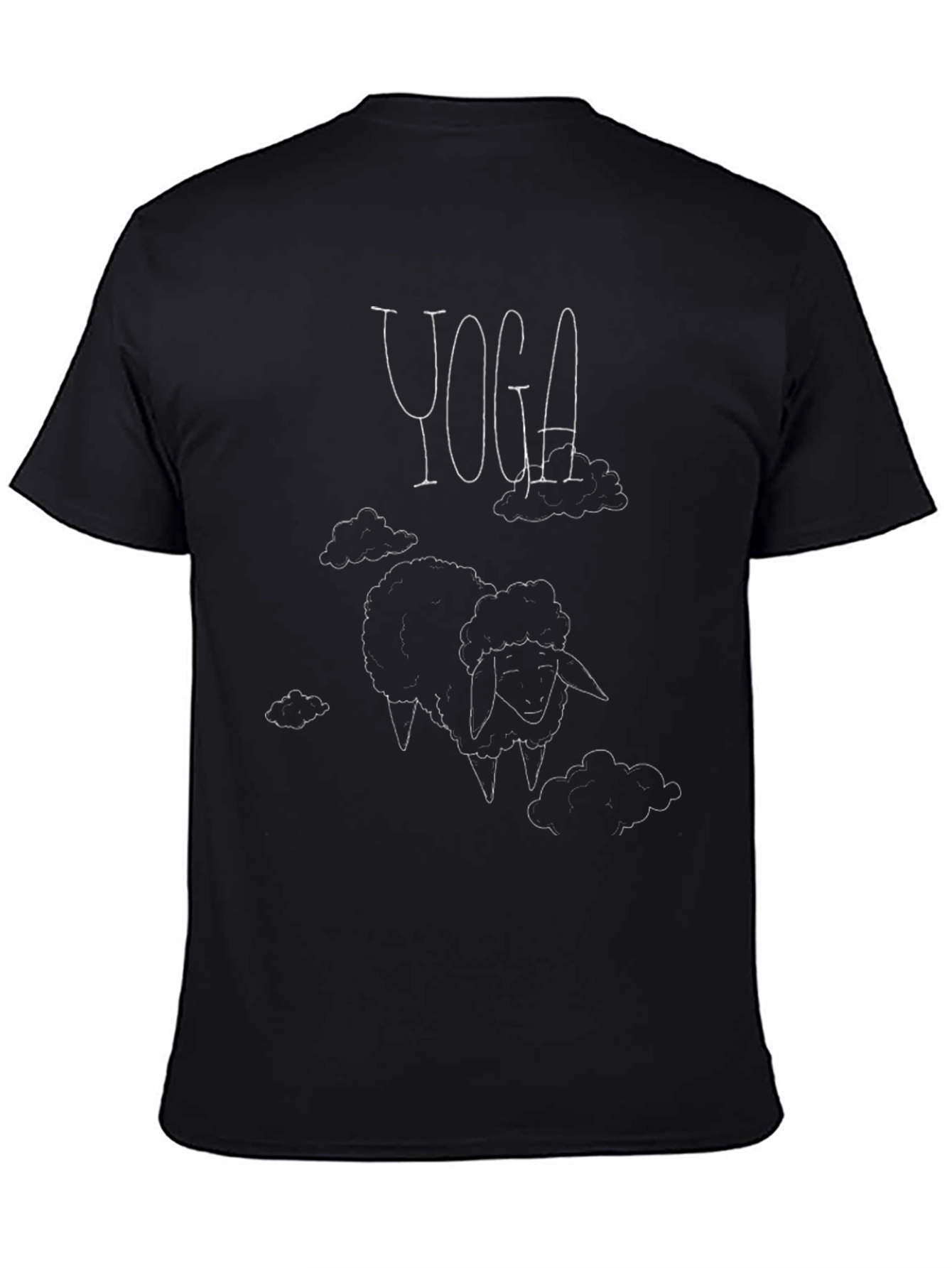 Yoga Sheep T-Shirt - Black Cotton Graphic Tee