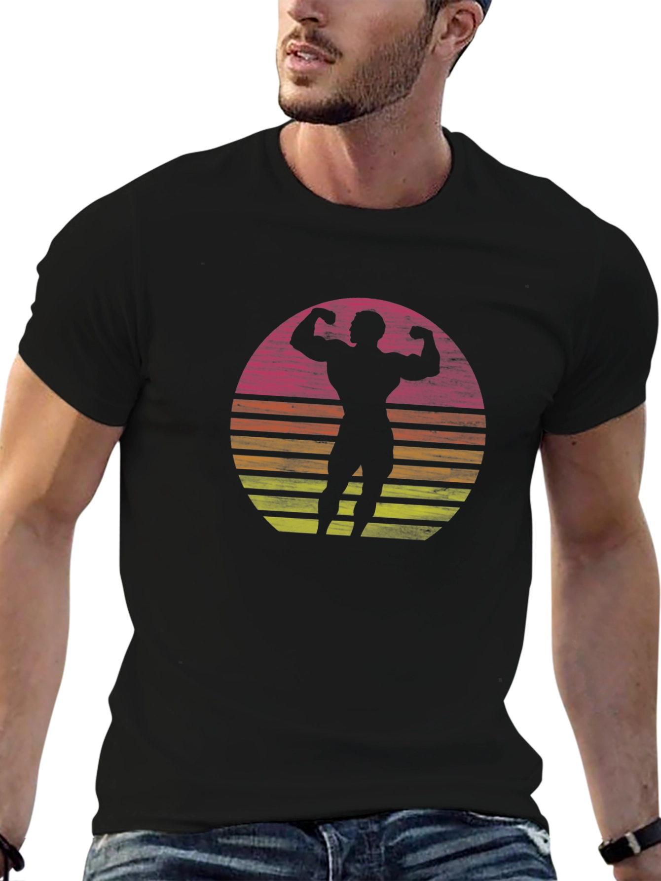 Retro Bodybuilder Silhouette T-Shirt