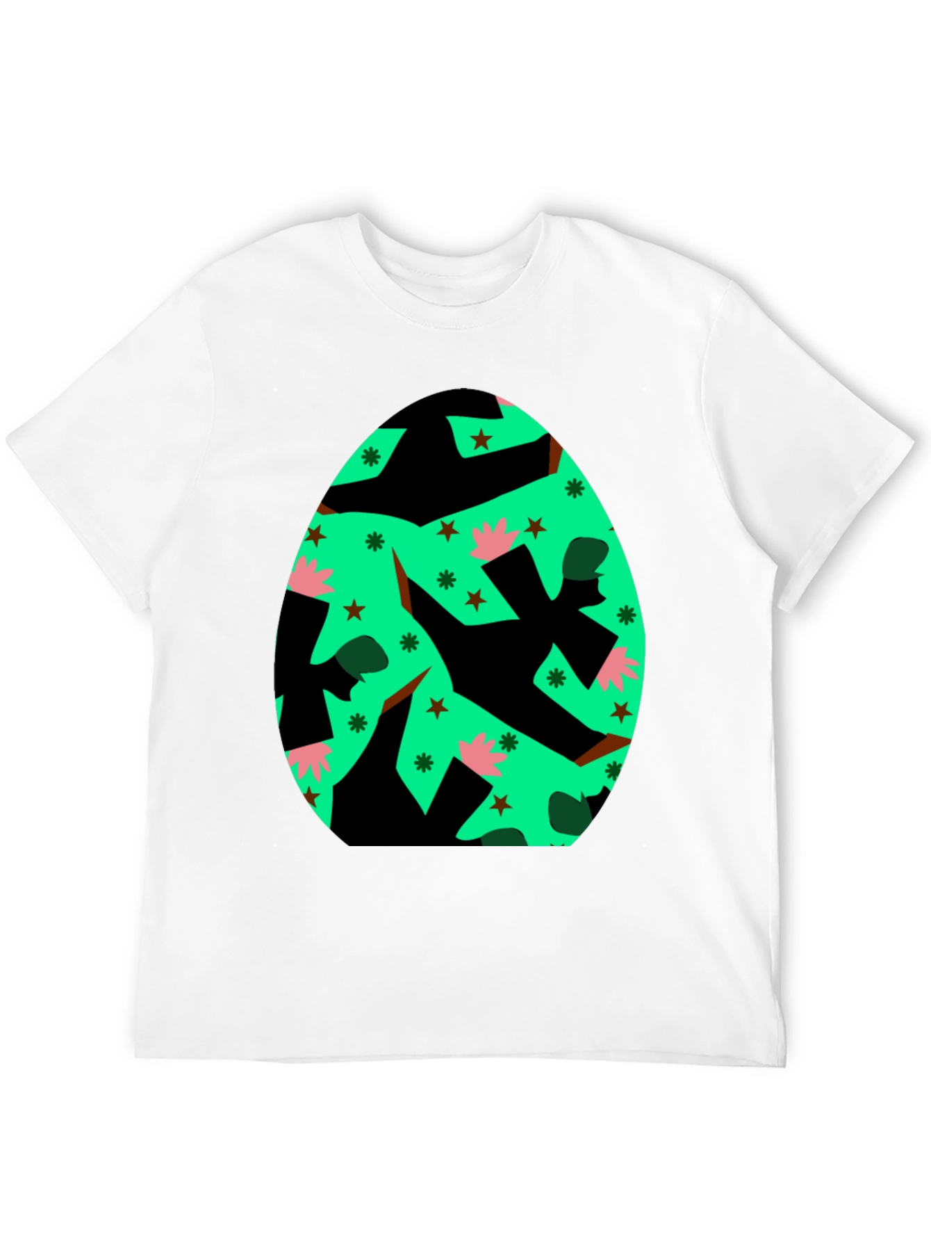 Novelty Easter Egg Graphic Tee - Black