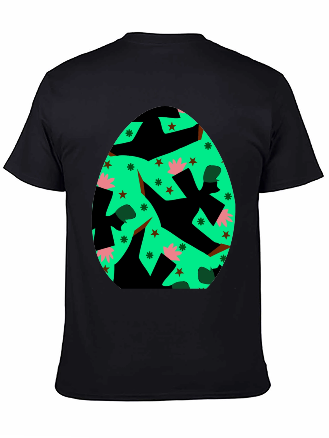 Novelty Easter Egg Graphic Tee - Black