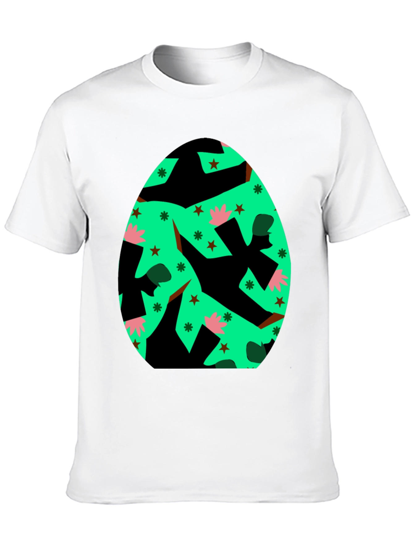 Novelty Easter Egg Graphic Tee - Black