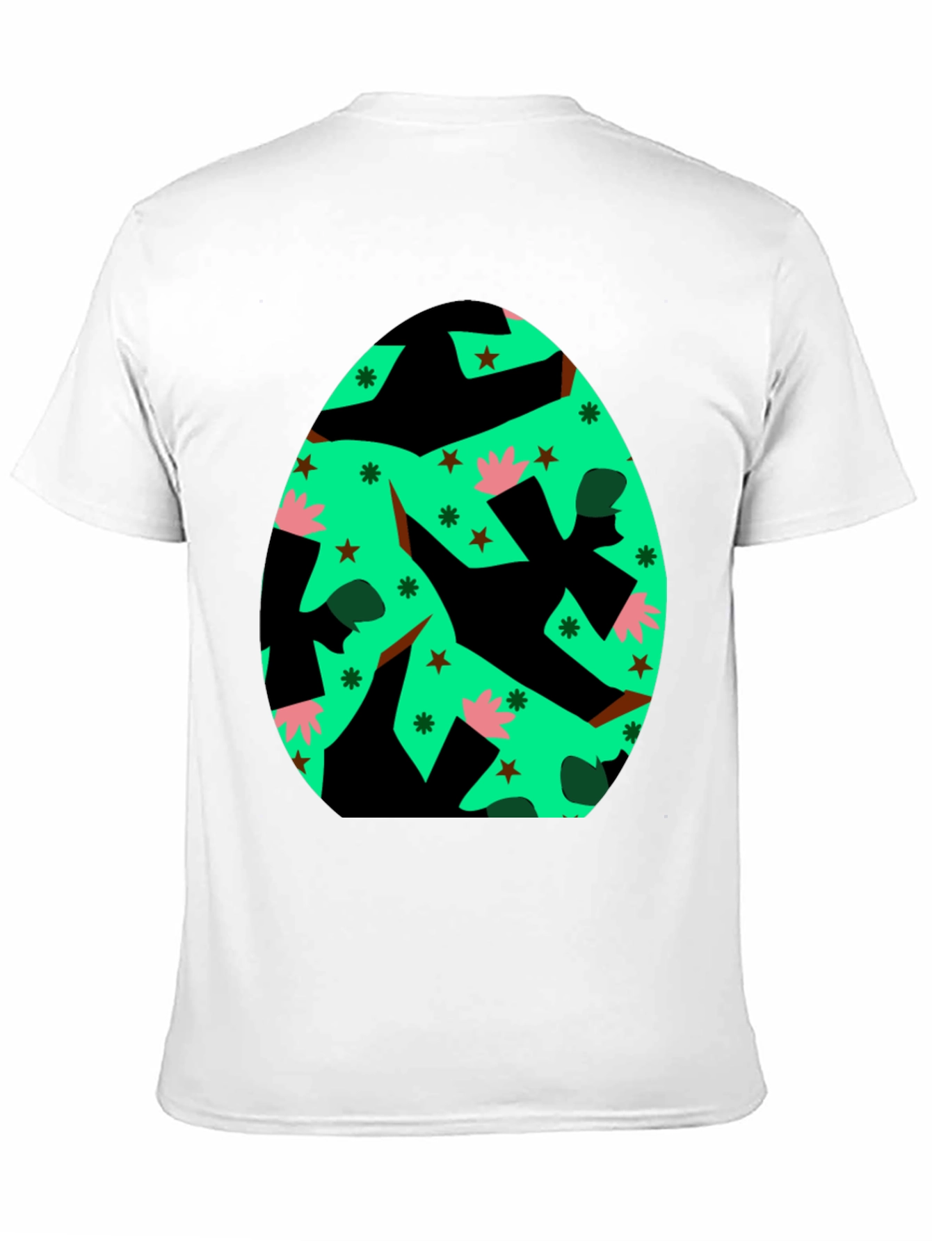 Novelty Easter Egg Graphic Tee - Black