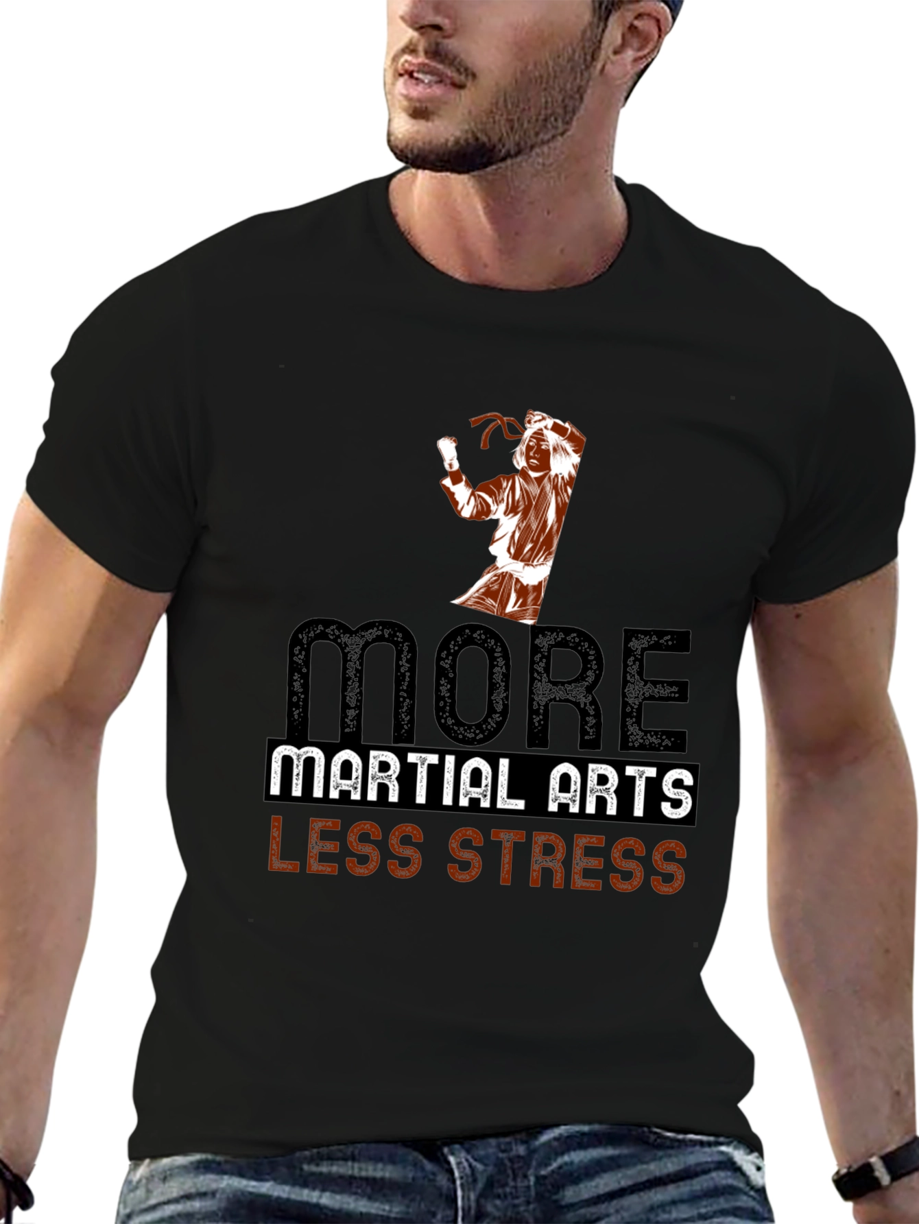 Martial Arts Less Stress Graphic T-Shirt