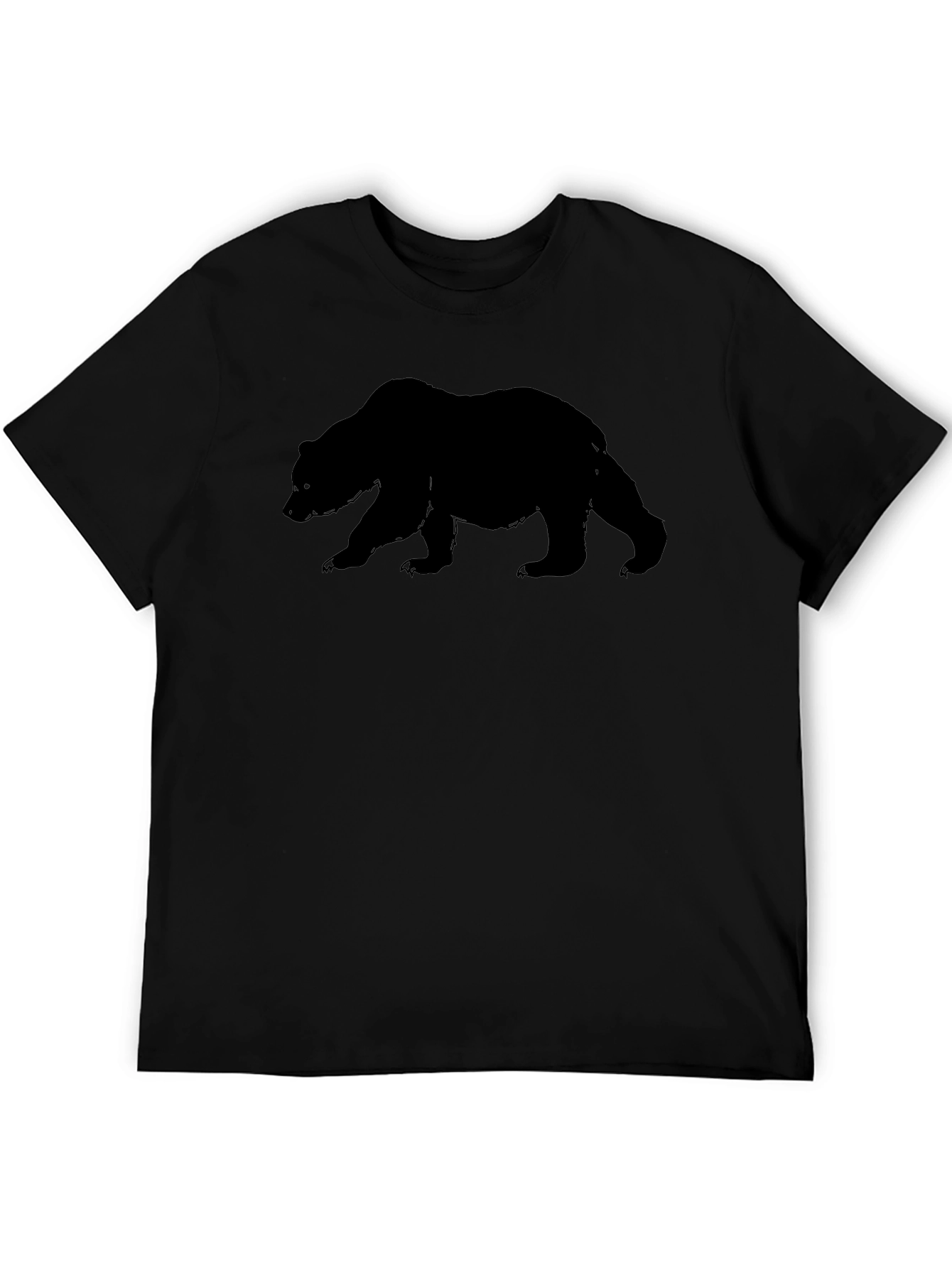 Mens Black Bear Graphic Crew Neck T-Shirt
