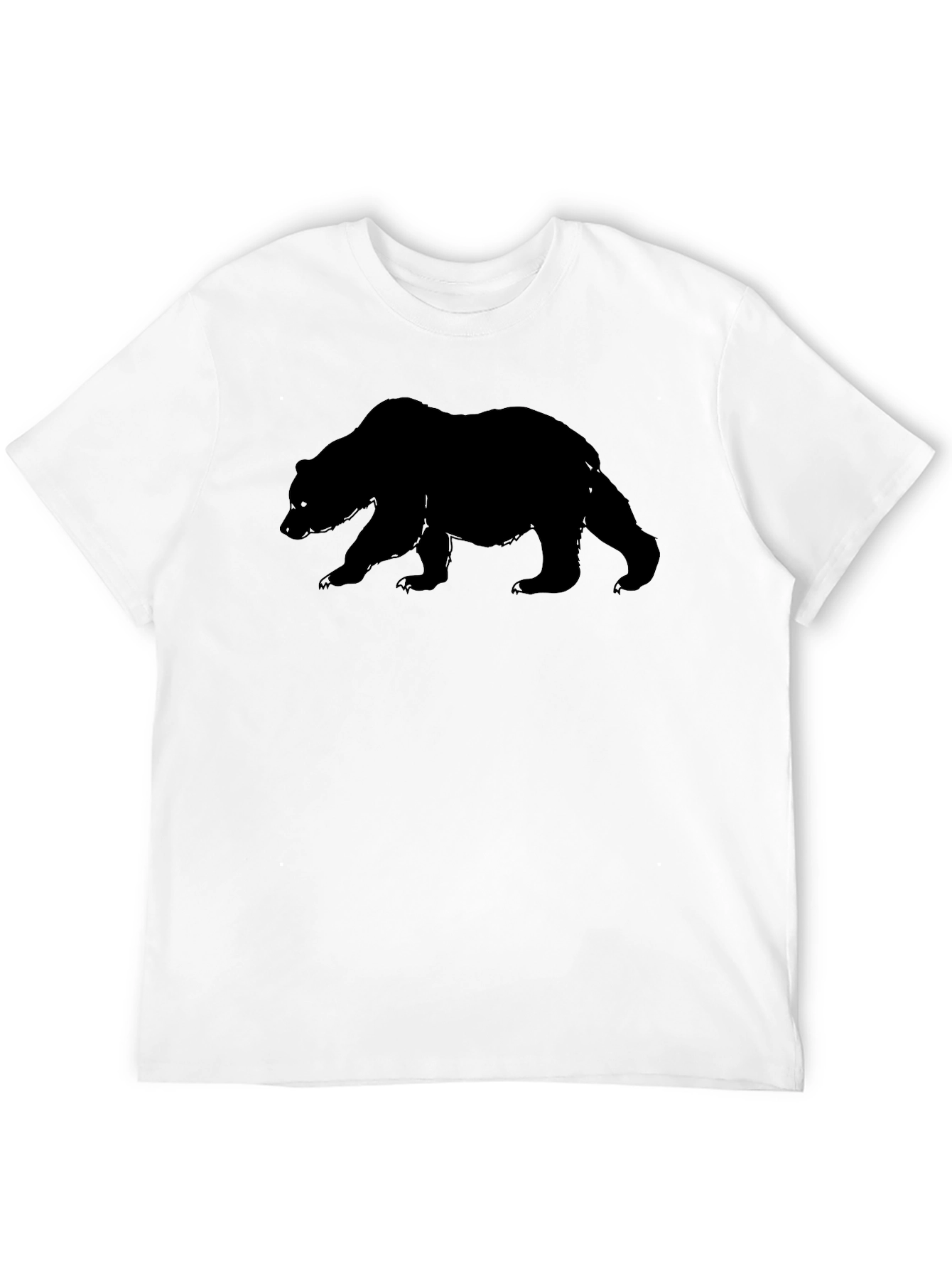 Mens Black Bear Graphic Crew Neck T-Shirt