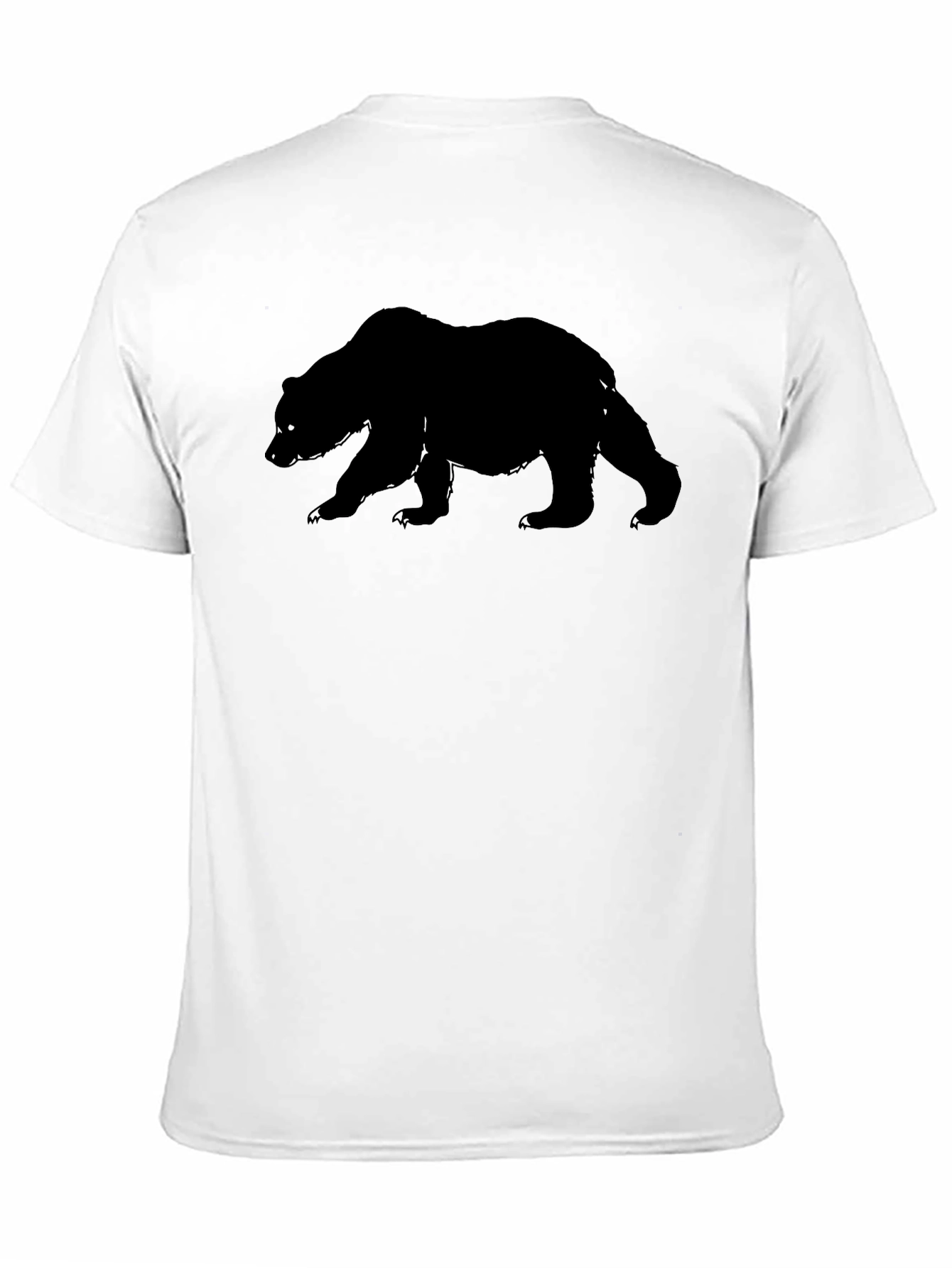 Mens Black Bear Graphic Crew Neck T-Shirt