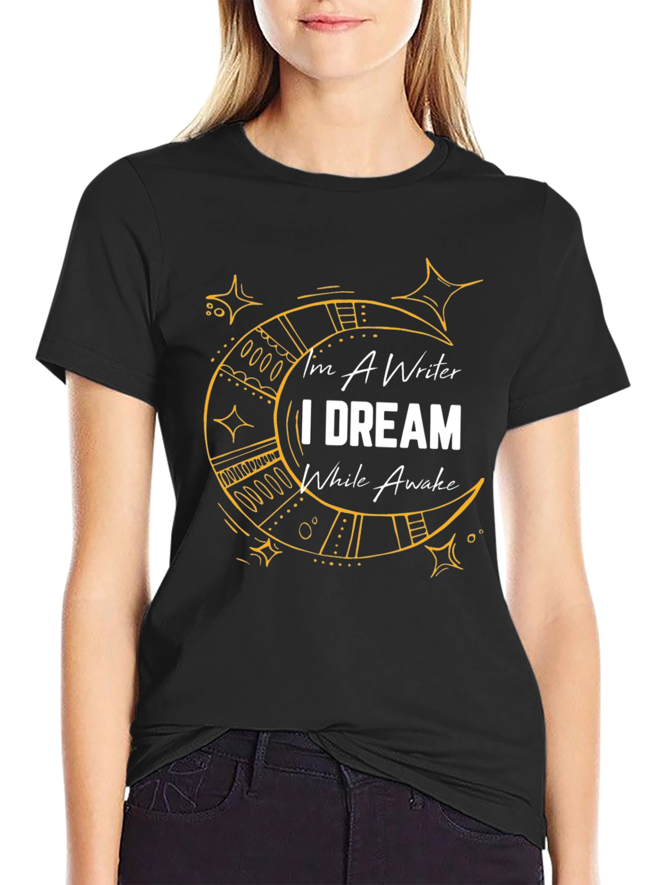 Writer Dreamer Graphic Tee - Stylish Black T-Shirt
