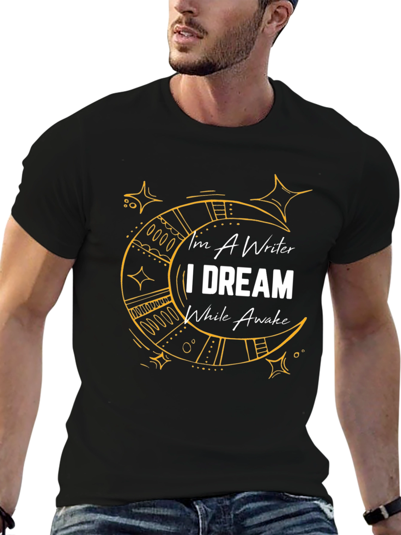 Writer Dreamer Graphic Tee - Stylish Black T-Shirt