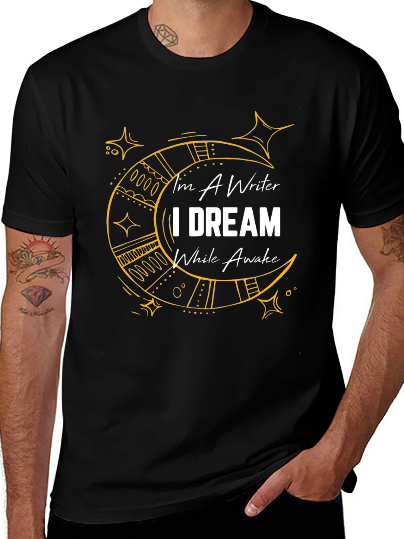 Writer Dreamer Graphic Tee - Stylish Black T-Shirt