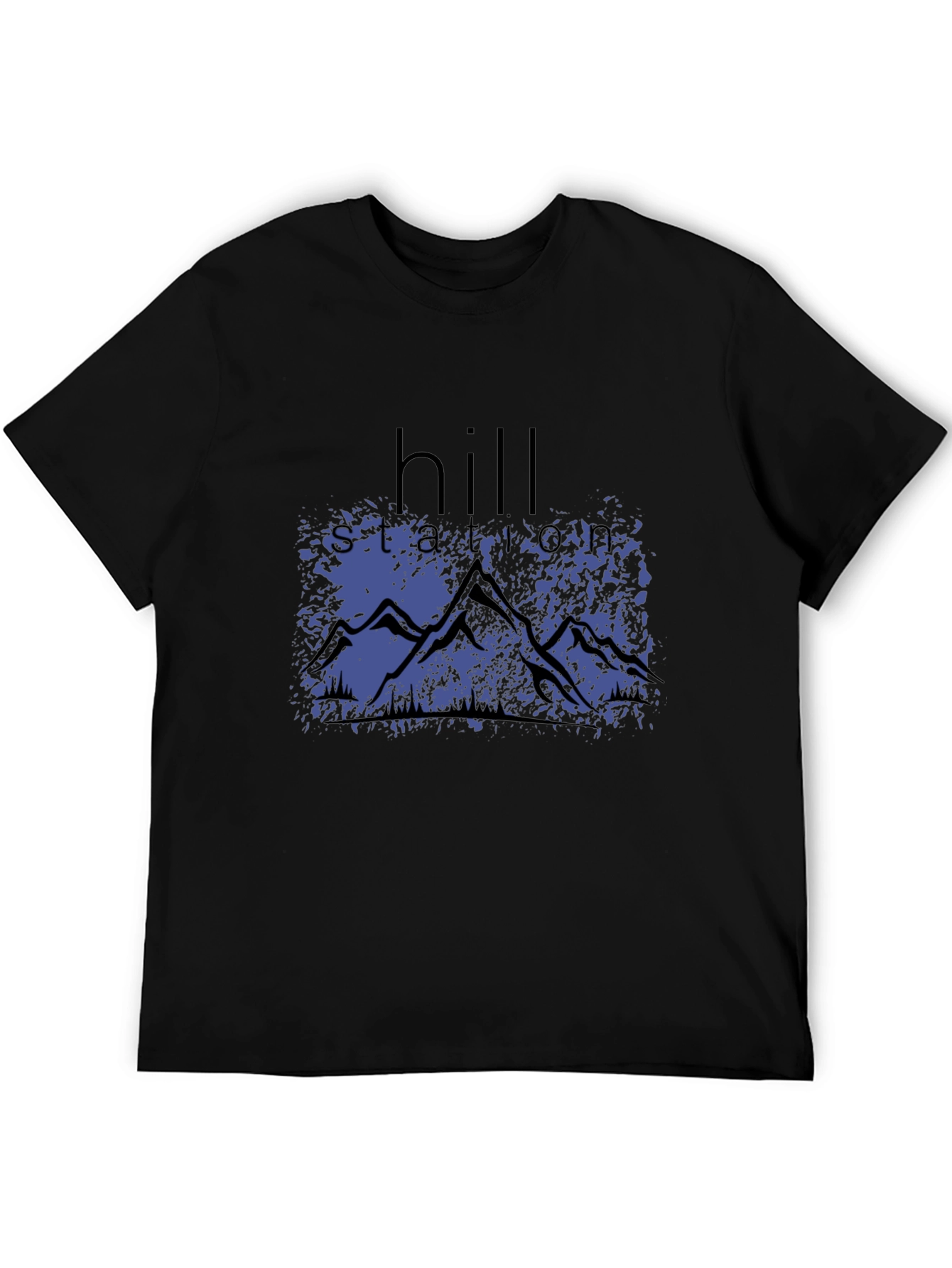 Hill Station Graphic Print Black T-Shirt