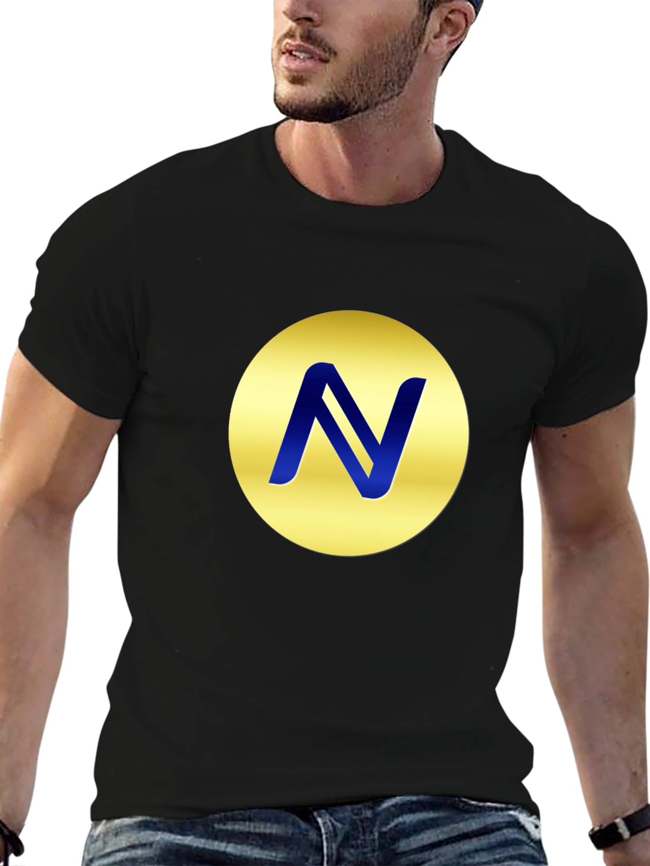 Gold Circle N Logo Black T-Shirt