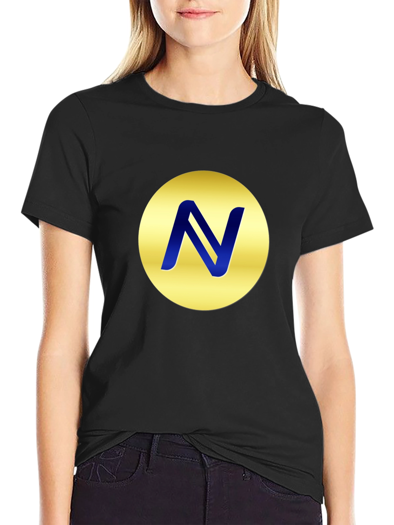 Gold Circle N Logo Black T-Shirt