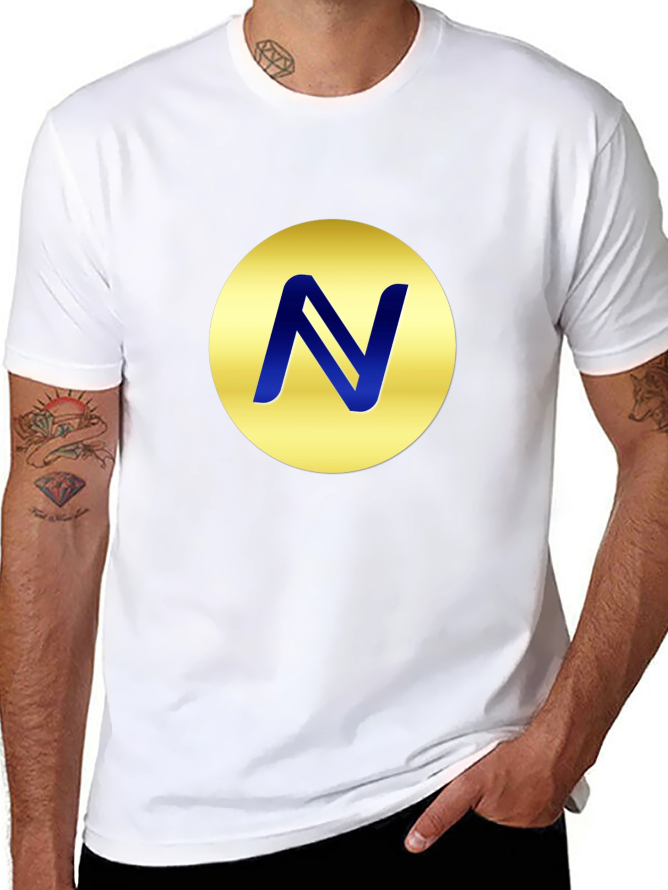 Gold Circle N Logo Black T-Shirt
