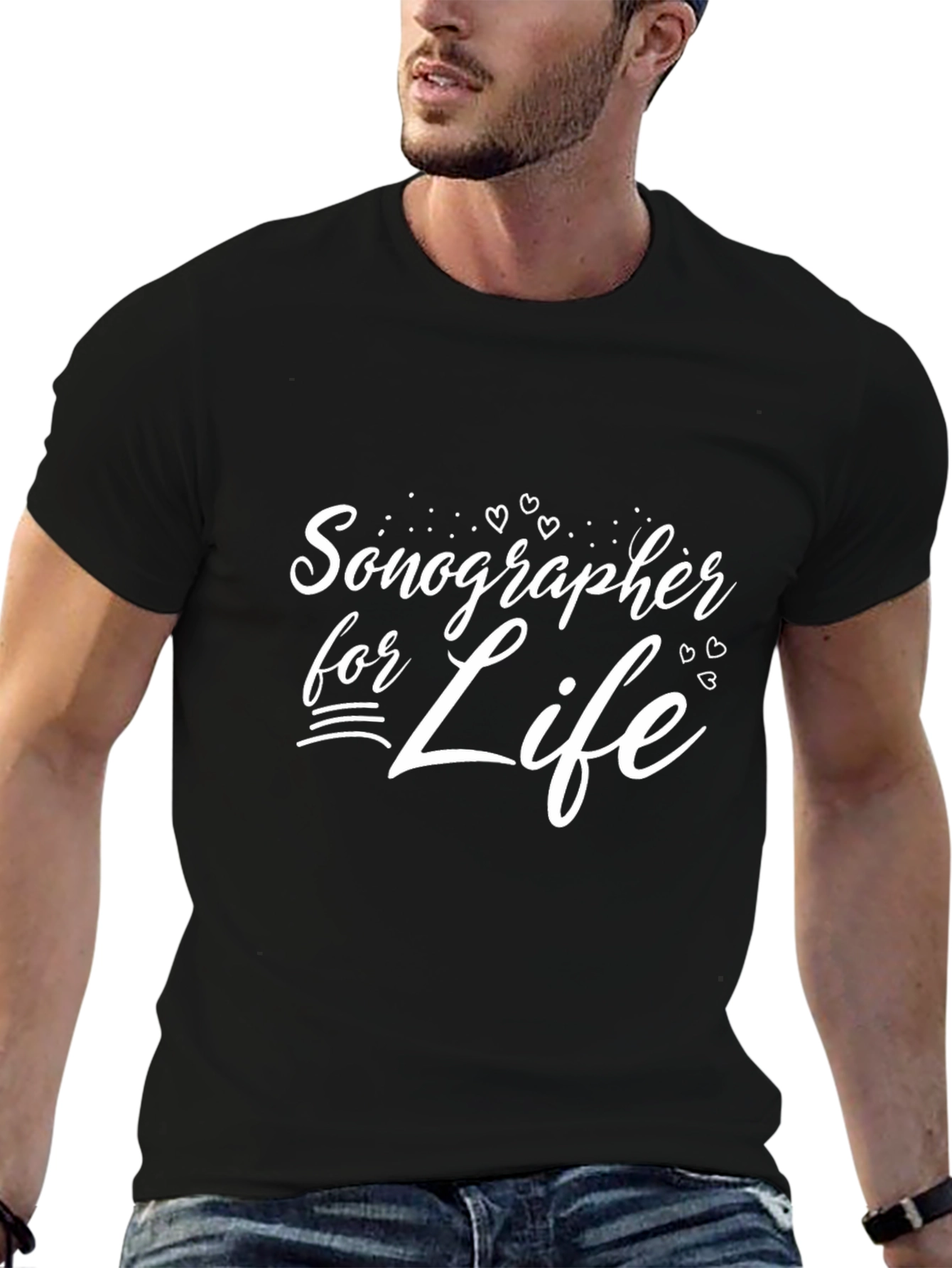 Sonographer For Life Black T-Shirt